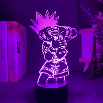 Детска нощна светлина Led лека нощ на Батерии за Детска Спалня Декор на 3D Лампа илюзия Usb Батерия Аниме Hunter X Подарък за Ловец