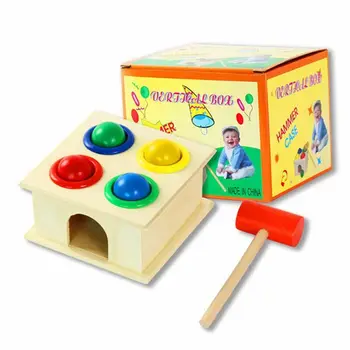 Детски Забавни Играчки-Пъзели Ранното образование Интерактивни Играчки, които Играят В Играта Молотящий Топката Чук Кутия