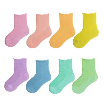 Детски чорапи; Есенни с Преливащи се цветове чорапи в ярки цветове за студентски момичета С Чорапи За Момчета