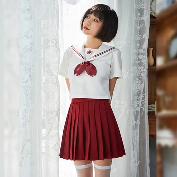 Джимико секси череша цвете моряк, Ученичка облекло ж.к. студентски униформи плиссированная пола, костюм Японски костюми cosplay бельо