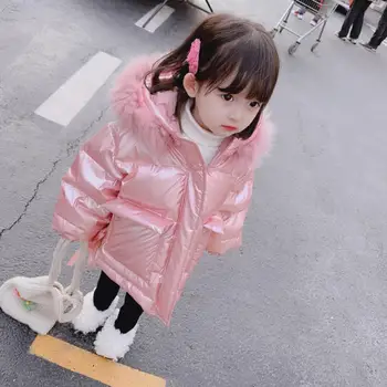 Дрехи за момичета, детски стеганая яке, якета за момичета, детски палта, Блестящ Пухкав Нова Градинска Парк, зимни дрехи за момичета 2021