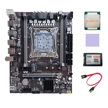 Дънна платка X99 LGA2011-3 Поддържа оперативна памет DDR4 ECC + процесора E5 2650 V3 + SSD SATA3 128 g + термопаста + Кабел SATA