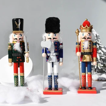 Европейски Коледен Дървена Лешникотрошачката Войници Украшение Празнична Парти Тенис Декор на Сладки Изделия за Деца на Нова Година B03E
