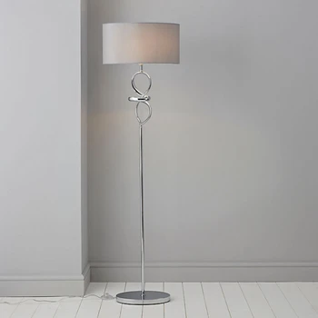 Европейският стил на големи изкуствена коприна сив лампа Усукана Хром ефект LED Лампиона за спални и дневни
