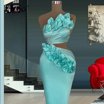 Едно Дълго Вечерна Рокля за спагети презрамки с 3D Цветя, Пролетни Рокли за Абитуриентски бал в стил Русалка вечерна рокля 2022 Robe Femme Soiree за Жени