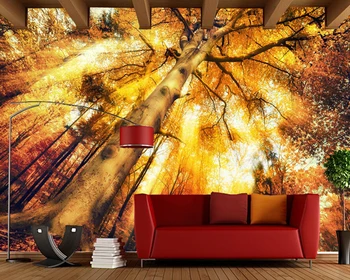 Есента гората природни пейзажи 3d тапети стенопис papel de parede, хол разтегателен ТЕЛЕВИЗИЯ стени спалня тапети начало декор