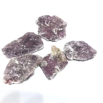 Естествен кристален скъпоценен камък лилаво лепидолит необработени камъни, за лечебни рейки