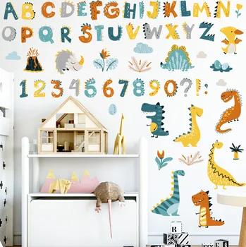 Етикети с Надпис Динозавър, Декоративни Стикери за Детска стая, Цифрови Етикети за детска градина, Безплатен комбинираната Стикери за Стена