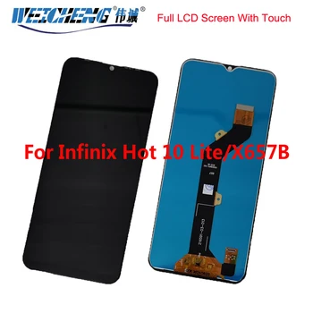 За Infinix Hot 10 Lite LCD дисплей на Екрана на дисплея В Събирането на Пълен Комплект Стъкло Таблет Замяна За Infinix Hot 10 Lite X657B LCD Дисплей