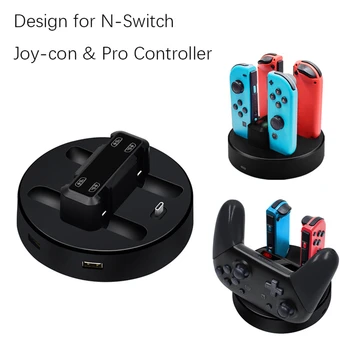 За Nintendo Switch Joycon Дръжка с четири Честота Устройства Зарядно Устройство за Nintendo Switch Дръжка Зарядно Устройство за седалка, Изящен и компактен дизайн