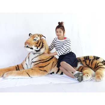 [Забавно] Моделиране 220 см Голям Властное Животно Невероятно Реалистичен Плюшен Тигър Играчка Колекция реквизит за снимки Декорация на дома