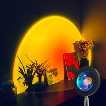 Залез Дъгова Проекция Led нощна светлина Отточна тръба на шарнирна връзка USB Зареждане Настолна Лампа за Бар кафе-сладкарница Украса Атмосфера Осветление