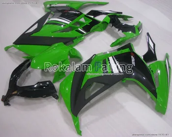 Зелени Черни Детайли за Kawasaki Комплект Обтекателей Ninja EX300 2013-2016 EX 300R 300 13 14 15 16 Автомобил (шприцоване)