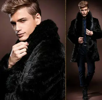 Зимни мъжки кожени палта от изкуствена кожа заек, утепленное топло палто, мъжки кожени палта, топло мъжко палто motoqueiro chaqueta hombre