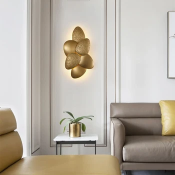 Златна Камъчета Led Монтиран На Стената Лампа 2022 Нова Тенденция Блясък Лампа Начало Декор Уред Спалня Лека Нощ Луксозни Осветителни Тела За Преминаване На