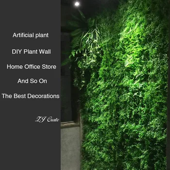 Изкуствено Растение Тревата 40 см. * 60 см DIY Фон на Стената Моделиране на Листа, Билки Сватбена Украса на Дома Зелено Растение Стени на Едро