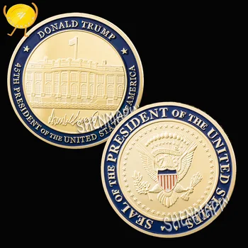 Инаугурационная възпоменателна монета на Доналд Тръмп на Капитолийския хълм ПЕЧАТ на президента на Съединените Щати Златни монети с колекционерска стойност Свобода