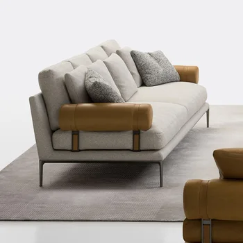 Италиански плат, диван прост модерен дизайн Италиански минималистичен лесен луксозен разход диван
