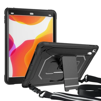 Калъф за iPad Air2 Pro 9,7 6-то поколение Air3 10,5 pro 10,5-инчов Удароустойчив Твърд Калъф с Защитно Фолио за екрана, Поставка за крака