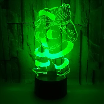 Карикатура 3D Дядо Коледа нощна светлина LED, USB Лампа за Коледа На 7 Сменяеми Цветове за Декорация на Дома Светлини Коледен Подарък за Деца