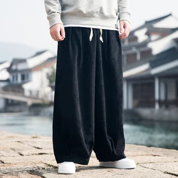 Китайски Ретро Плюс Размера На Свободни Ежедневни Панталони В Етнически Стил Вельветовые Зреещи Мъжки Дрехи Harajuku Извънгабаритни Зреещи Мъжки