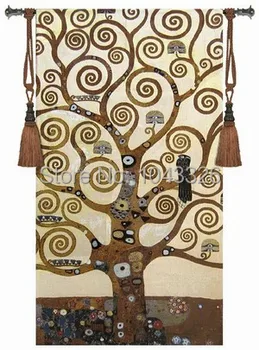 Климт дървото е символ на живота творческото начало декор 137*70 см пейзаж живопис декор стенен гоблен обюссон гоблени PT-33