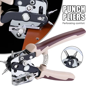 Кожена Punch Инструмент Механичен Принцип Двоен Лост за Колана на Седлото Колан Набор от Дыроколов за Гума Кожа TS1