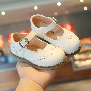 Кожени Обувки за Момчета И Момичета, Модни Детски Oxfords в Британския Стил, Детска Официалната Кожени Обувки за Сватбата Представяне, Черен Мек DS1