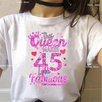Красива Тениска Женска Розова Тази Кралица Прави 40/45/55 Отличен Выглядящей Тениска с писмото Принтом Femme Harajuku Kawaii Облекло Тениска