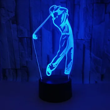 Лека нощ За Голф 3D Цветен Сензорен USB 3D LED Визуален Лампа Подарък Настолна Лампа За Голф