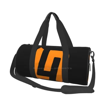 Логото на отбора L4Ndo - Ландо Норис - Оранжево На Черния Чанта за пазаруване, Чанта За Багаж Чанта Мъжки Дамски Макларън Макларън Макларън