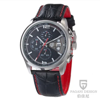 Луксозна марка хронограф кварцов часовник за мъже от неръждаема стомана сребърен корпус спортни ръчни часовници Pagani Design в продажба A321