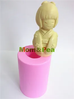 Мама и Грах 0011 Японска Дама под Формата На Силиконовата Форма За Сапун Украса на Тортата Скърпвам Торта 3D Форма на Хранителна Силиконова Форма