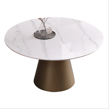 Маса за хранене от каменна плоча, комбиниран стол, малка потребителска маса за хранене, просто модерна мраморна маса за хранене