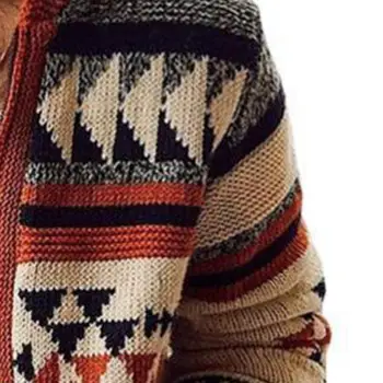 Мода Есен-Зима Мъжете С Дълъг Ръкав Жилетка Жаккардового Тъкат Пуловер На Горно Облекло Палто Мъжки Връхни Дрехи