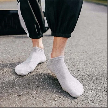 Модерен 5 двойки/лот, мъжки чорапи с ниско деколте, Обикновена, черни, бели, сиви, Дишащи Памучни Спортни Чорапи, Мъжки Къси чорапи, женски, мъжки
