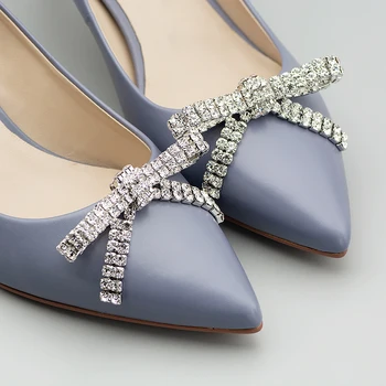 Модни Дамски Обувки Цвете Метален Планински Кристал, Декоративен Лък Свалящ се Обтегач За Обувки Клип направи си САМ Сватбени Аксесоари За Обувки