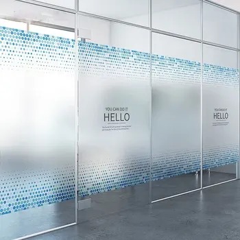 Мозайка офис заседателна зала стъкло фолио етикети Синя точка витражный търкане статична поверителността на индивидуален размер с прибиращ вратата начало декор