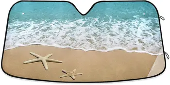 Морска звезда Плаж на Предното стъкло на колата Слънчеви очила Блокира ултравиолетовите лъчи козирка Протектор Сгъваеми Слънцезащитни рефлектор за да Съхраните прохладата на вашия автомобил