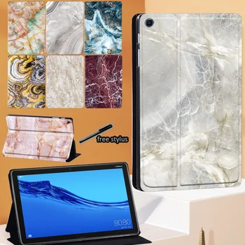 Мрамор Калъф за таблет от серията Huawei MediaPad M5 Lite 10,1 инча/MediaPad M5 10,8 см от Изкуствена Кожа с Панти капак-стойка