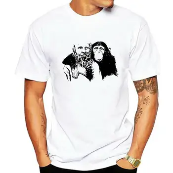 Мъжка тениска с Портрет на Чарлз Дарвин, Тениска с изображение на един атеист, Тениска Evolution, Приталенная Тениска с Принтом, Тениски, топ