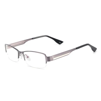 Мъжки Големи Метални Очила В Полукръгла Правоъгълни Рамки Предписани Рамки За Очила С Оптични Лещи Прогресивно Късогледство При Четене