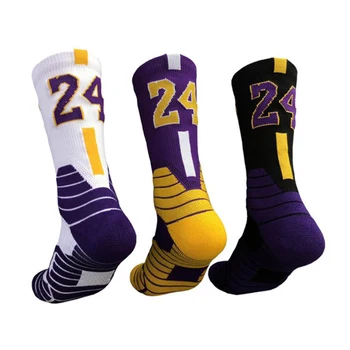 Мъжки Шарени Професионални Баскетболни Чорапи Super Star, Елитни Сгъстено Спортни Чорапи, Нескользящие Трайни Влагоотводящие Чорапи За Кърпи