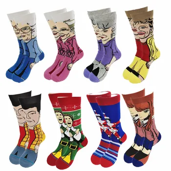 Мъжки и дамски чорапи Творчески Мультяшные Аниме Забавни Коледни топли зимни чорапи Филми Удобни Щастливи Скейтборд