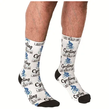 Мъжки смешни чорапи, чорапи за Колоездене, пристрастившиеся на галактиката, Чорапи в стил харадзюку, Мъжки Щастливи Чорапи в стил хип-хоп, Новост, сладки...