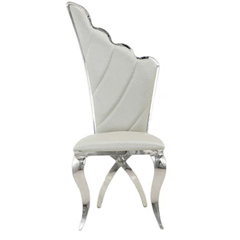 Най-модерен модерен минималистичен стил, метален PU кожа красив кът на стол с висока облегалка за ресторант кафене