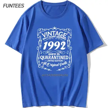 Направено през 1992 Г., Нов, Тениски с Принтом, Мъжки, 100% Памук, Летни, С Къс Ръкав, Подарък За Рожден Ден, Тениска, Потник, Забавна Мъжка тениска На годишнина от