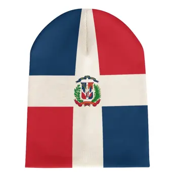 Нация Доминиканска Република Флаг Държава Вязаная Шапка За Мъже, Жени, Момчета Унисекс Зима Есен Шапчица Топло Шапчица