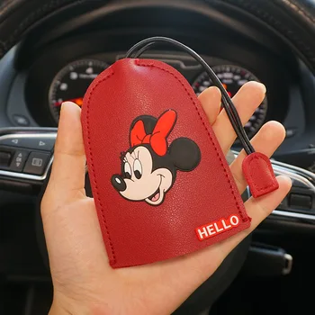 Нова ръчно рисувани корица за ключове Disney с Мики и Мини Пух, калъф за ключове от автомобил