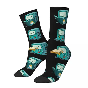 Нови Мъжки Мъжки Чорапи Crazy BMO Adventure Time Чорапи От Полиестер Спортни Дамски Чорапи Пролет Лято Есен Зима